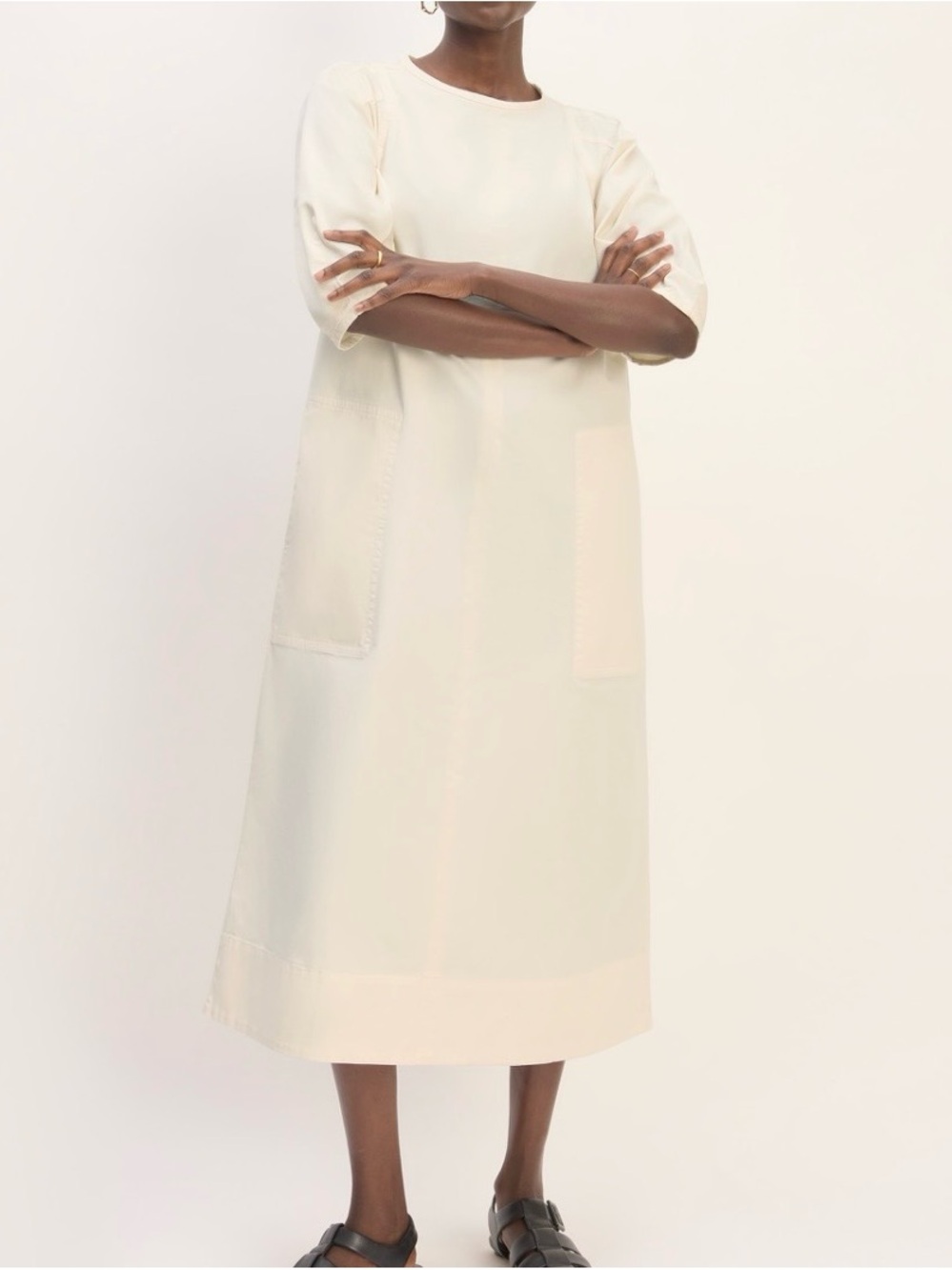 Everlane - Short Sleeve Puff Midi Dress (size: L) *NWT*